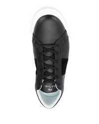 schwarze Leder niedrige Sneakers von PS Paul Smith