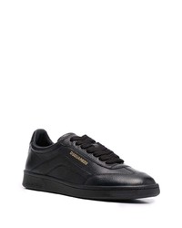 schwarze Leder niedrige Sneakers von DSQUARED2