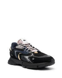 schwarze Leder niedrige Sneakers von Lacoste