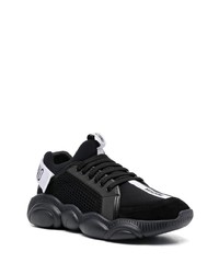 schwarze Leder niedrige Sneakers von Moschino