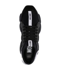 schwarze Leder niedrige Sneakers von Moschino