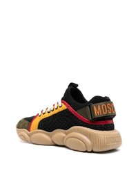 schwarze Leder niedrige Sneakers von Moschino