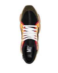 schwarze Leder niedrige Sneakers von Moschino