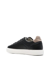 schwarze Leder niedrige Sneakers von Brunello Cucinelli