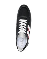 schwarze Leder niedrige Sneakers von Hogan