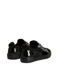 schwarze Leder niedrige Sneakers von Giuseppe Zanotti