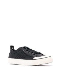 schwarze Leder niedrige Sneakers von Diesel