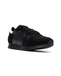 schwarze Leder niedrige Sneakers von Philippe Model