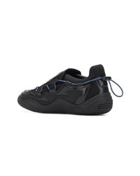 schwarze Leder niedrige Sneakers von Lanvin