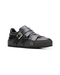 schwarze Leder niedrige Sneakers von Cesare Paciotti