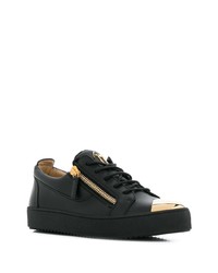 schwarze Leder niedrige Sneakers von Giuseppe Zanotti