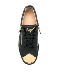 schwarze Leder niedrige Sneakers von Giuseppe Zanotti