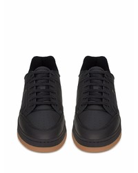 schwarze Leder niedrige Sneakers von Saint Laurent