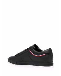 schwarze Leder niedrige Sneakers von Tommy Hilfiger