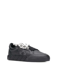 schwarze Leder niedrige Sneakers von Off-White