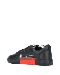 schwarze Leder niedrige Sneakers von Off-White