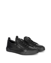 schwarze Leder niedrige Sneakers von Giuseppe Zanotti