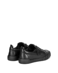 schwarze Leder niedrige Sneakers von Giuseppe Zanotti