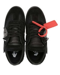 schwarze Leder niedrige Sneakers von Off-White