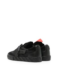 schwarze Leder niedrige Sneakers von Off-White