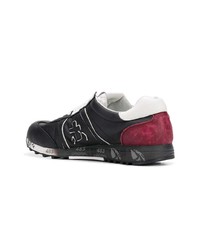 schwarze Leder niedrige Sneakers von White Premiata