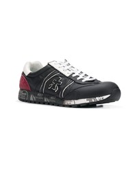schwarze Leder niedrige Sneakers von White Premiata