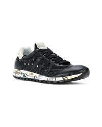 schwarze Leder niedrige Sneakers von White Premiata