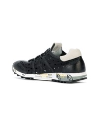 schwarze Leder niedrige Sneakers von White Premiata