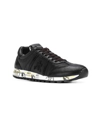 schwarze Leder niedrige Sneakers von White Premiata