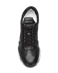 schwarze Leder niedrige Sneakers von White Premiata