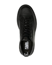 schwarze Leder niedrige Sneakers von Karl Lagerfeld