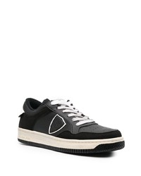 schwarze Leder niedrige Sneakers von Philippe Model Paris