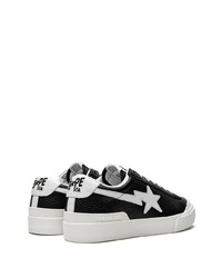 schwarze Leder niedrige Sneakers von A Bathing Ape