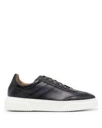 schwarze Leder niedrige Sneakers von Magnanni