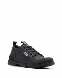 schwarze Leder niedrige Sneakers von VERSACE JEANS COUTURE