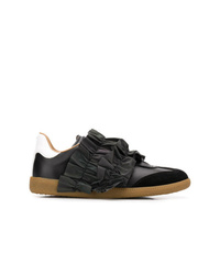 schwarze Leder niedrige Sneakers von Maison Margiela