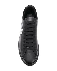 schwarze Leder niedrige Sneakers von DSQUARED2