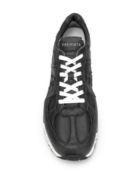 schwarze Leder niedrige Sneakers von Premiata