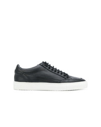 schwarze Leder niedrige Sneakers von Mason Garments