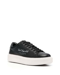 schwarze Leder niedrige Sneakers von Karl Lagerfeld