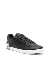 schwarze Leder niedrige Sneakers von Moschino