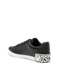 schwarze Leder niedrige Sneakers von Moschino