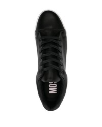 schwarze Leder niedrige Sneakers von Moschino