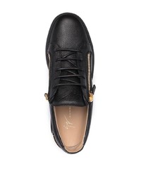 schwarze Leder niedrige Sneakers von Giuseppe Zanotti