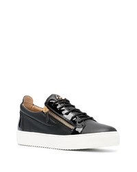 schwarze Leder niedrige Sneakers von Giuseppe Zanotti