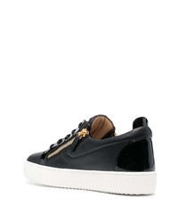 schwarze Leder niedrige Sneakers von Giuseppe Zanotti