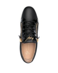 schwarze Leder niedrige Sneakers von Giuseppe Zanotti