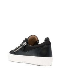 schwarze Leder niedrige Sneakers von Giuseppe Zanotti