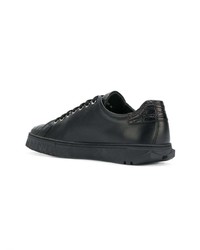 schwarze Leder niedrige Sneakers von Salvatore Ferragamo