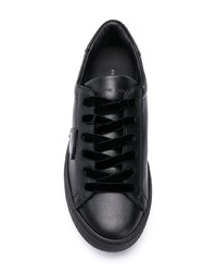 schwarze Leder niedrige Sneakers von Philippe Model